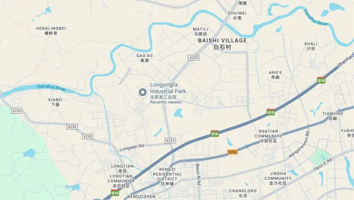 Wetop Acrylic factory location map — Pingshan District, Shenzhen