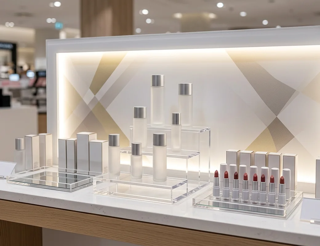 Department store cosmetics counter display