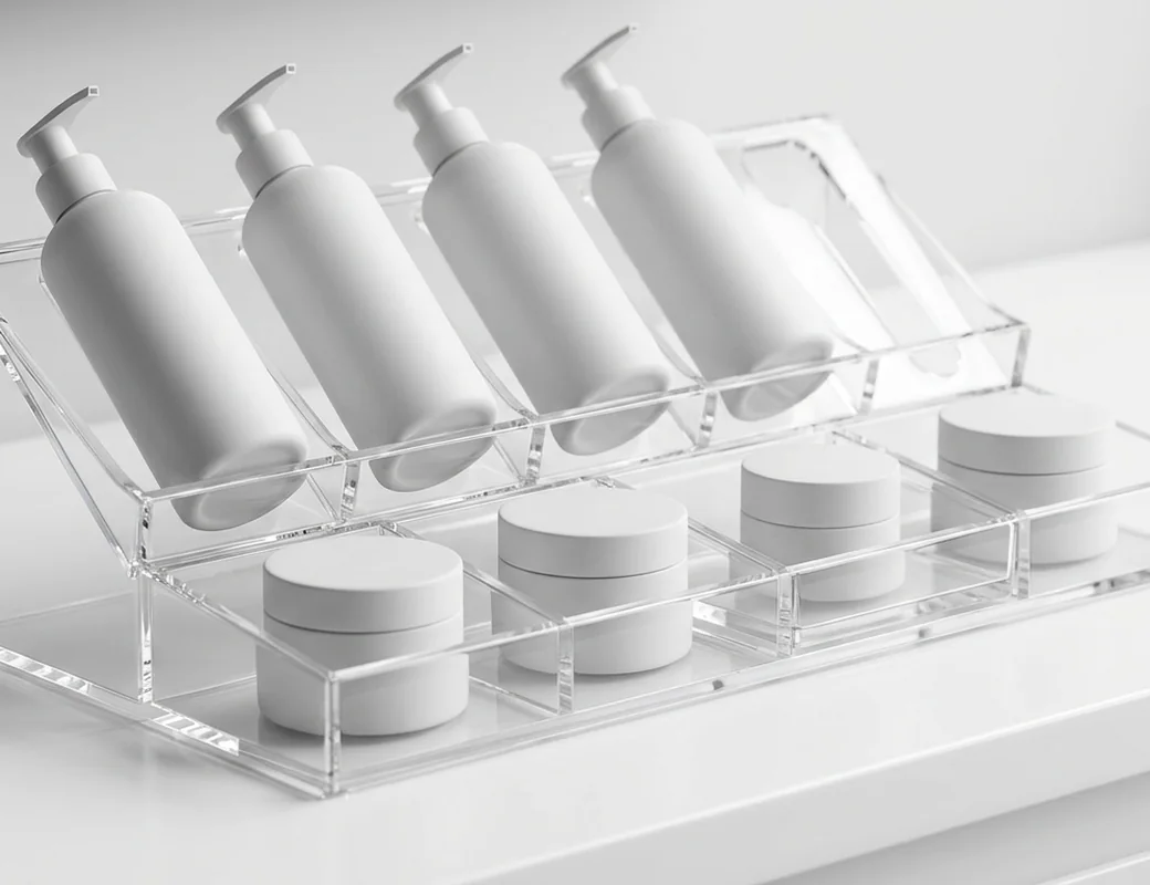 Skincare brand tester station display