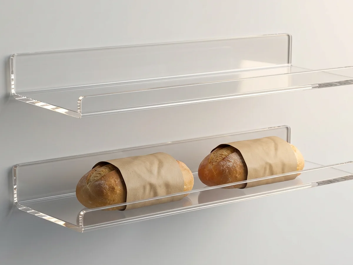 Acrylic Shelves for bakery and food display