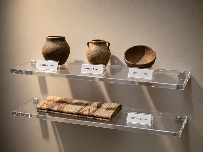 Acrylic Wall Shelves for museum and gallery display