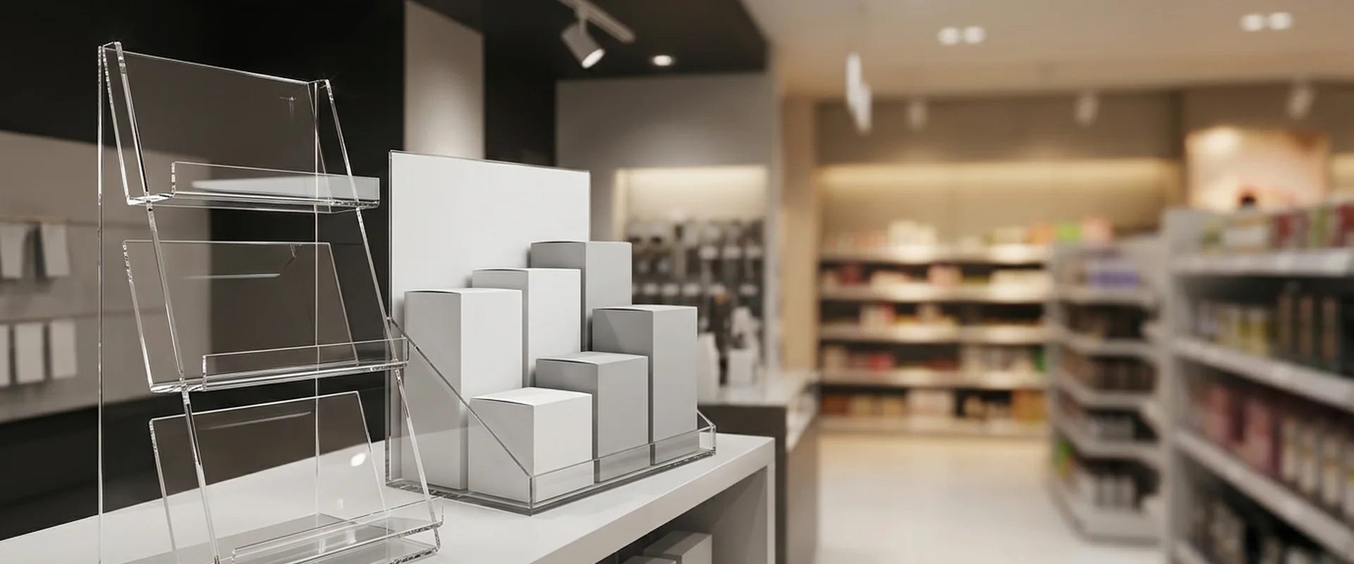 Custom POP and POS acrylic displays for retail — countertop, floor-standing, and branded formats