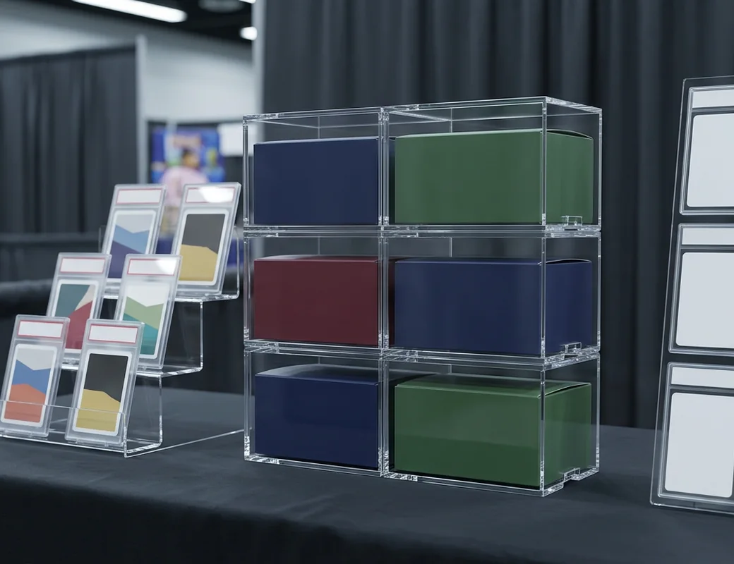 Portable stackable acrylic display system for card show booth