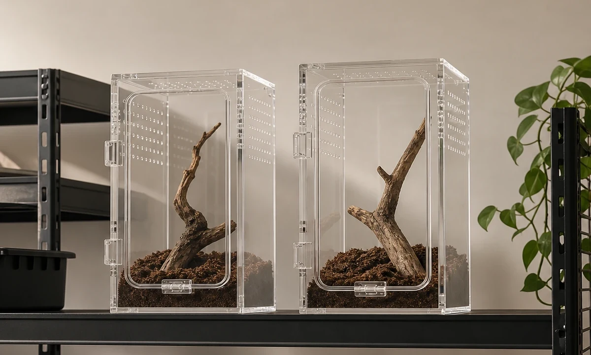 Acrylic Tarantula Enclosure Series (80 units, 4 SKUs, 22-day production)