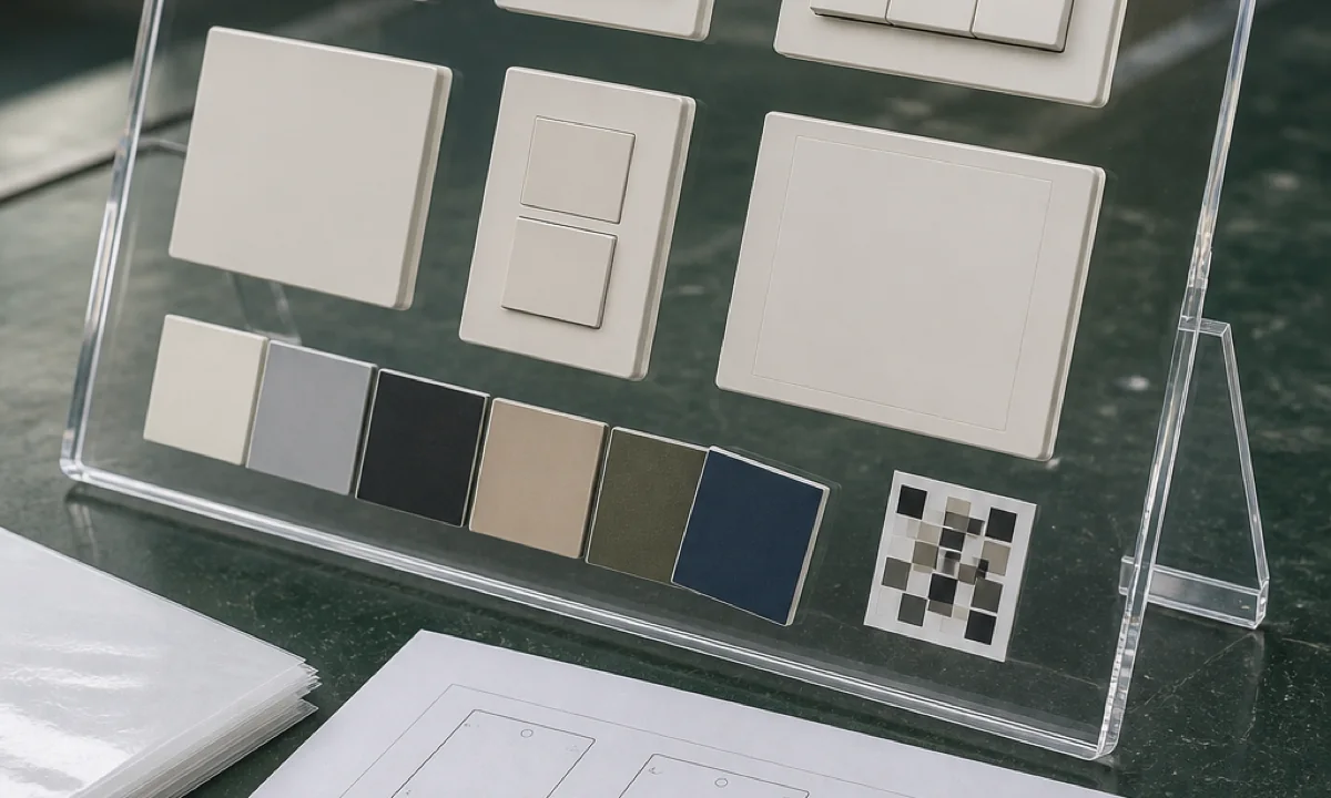 Angled Acrylic Accessory Board: Color and Fit Plan