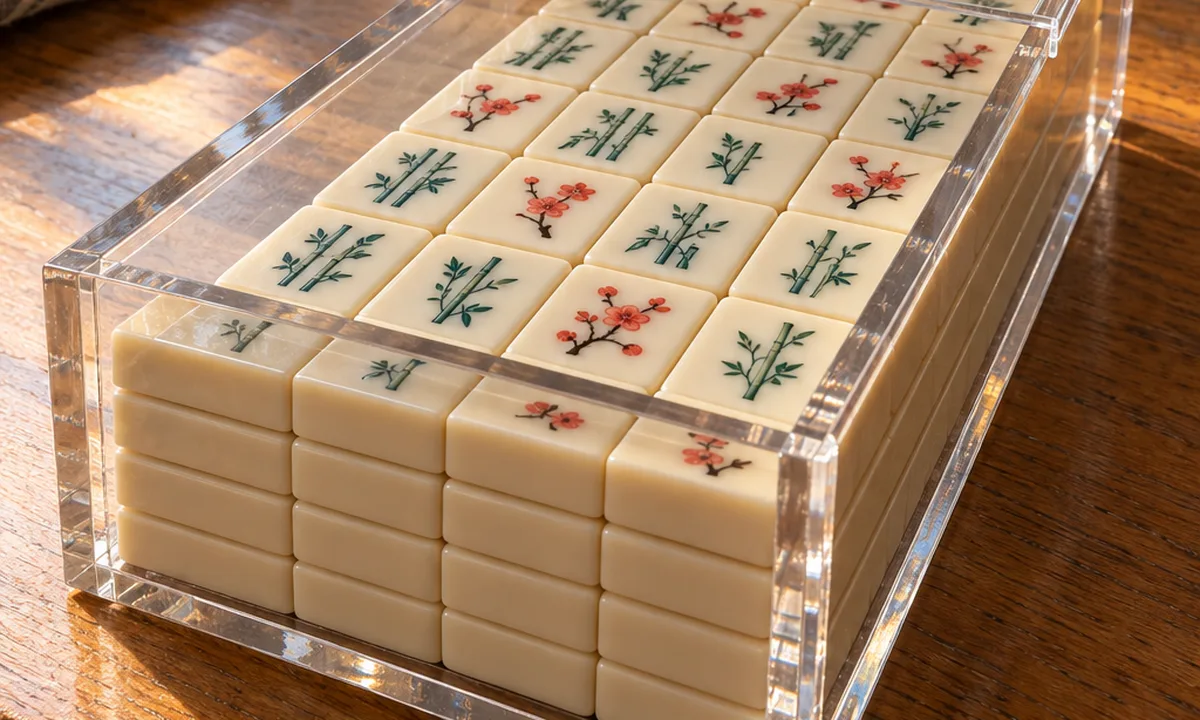 Sliding-Lid Acrylic Mahjong Cases for a Designer Label