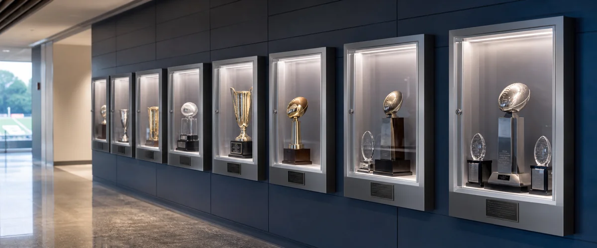 University Trophy Display: 8-Case Locking Athletic Hall Renovation