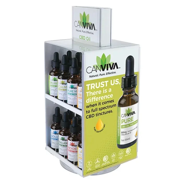 Custom countertop acrylic CBD product display for dispensary chain