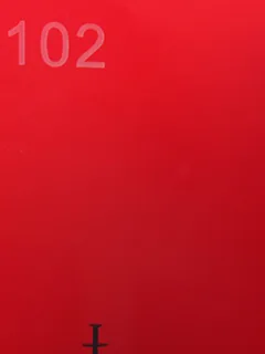 Photographed Xintao cast acrylic chip, code 102, opaque red