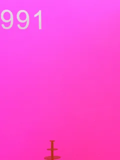 Photographed Xintao cast acrylic chip, code 991, translucent fluorescent pink