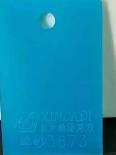 Photographed Xindadi cast acrylic chip, code 3673, frosted frosted cyan blue (one-side matte)