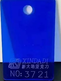 Photographed Xindadi cast acrylic chip, code 3721, translucent royal blue tint