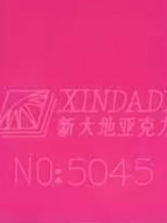 Photographed Xindadi cast acrylic chip, code 5045, opaque hot pink
