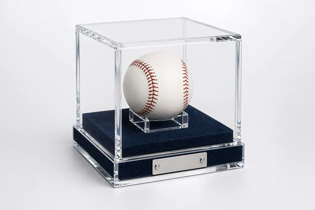 UV-protective acrylic shadow-box cases for signed memorabilia