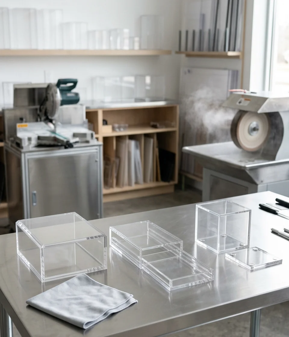 Wetop Acrylic factory — display case production