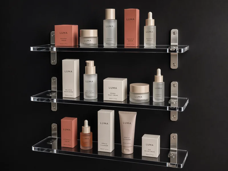 Cosmetics Wall Display Shelves