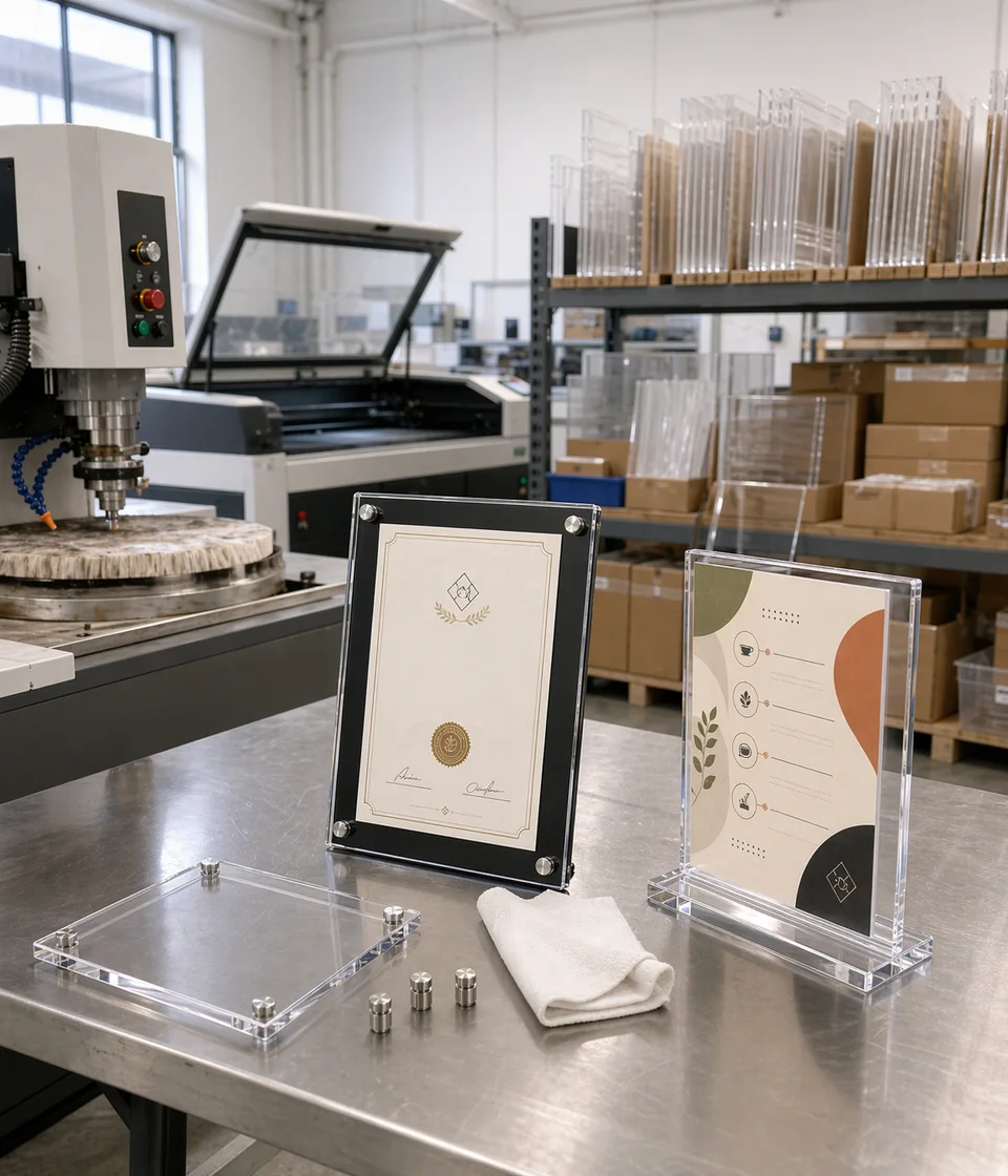 Wetop Acrylic factory — frame manufacturing