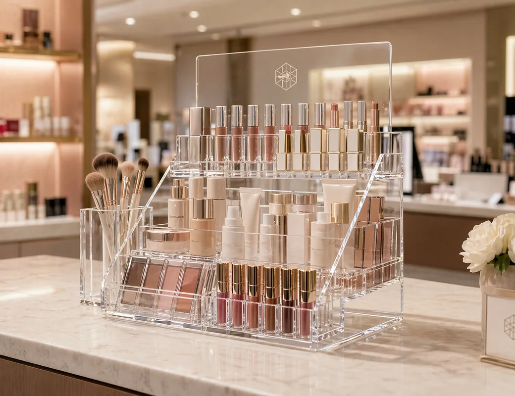 Custom acrylic makeup and cosmetic organizers