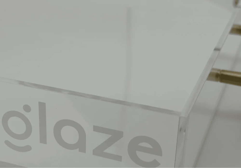 Laser etched acrylic tray