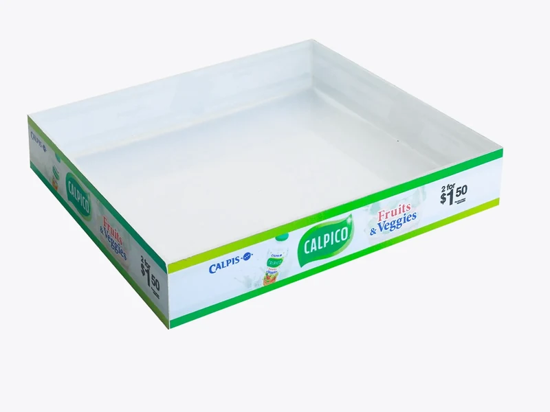 Retail acrylic tray with wraparound printed graphics