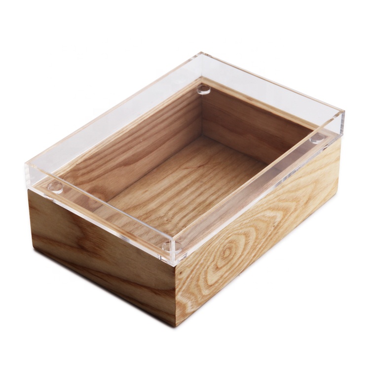 Acrylic Display Tray with Wooden Base